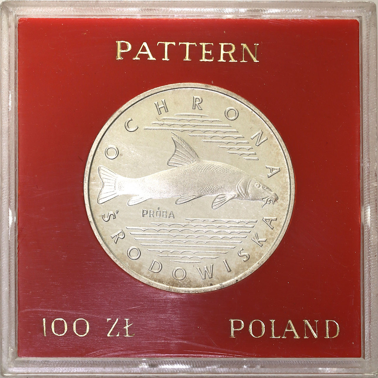 PRL. PRÓBA srebro 100 złotych 1977 Ryba
